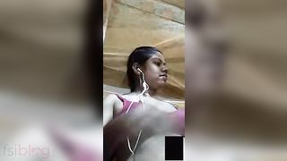 Hot big boob show selfie MMS video