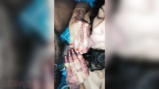 Newly married wife oral sex to her spouse