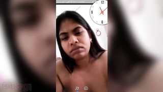 Hot milk shakes show on a live video call with boyfriend