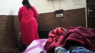 Desi woman shaves stepson's XXX penis while they are alone at home
