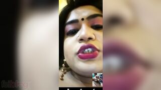 Naughty Desi Bhabhi rubs XXX twat during video call with secret lover