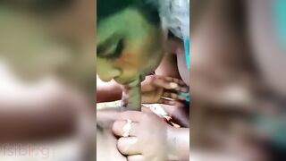 Man catches Desi MILF outdoors and makes her give him a XXX blowjob