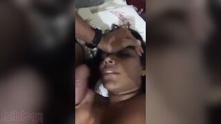 Desi woman has lips smeared with sperm by her XXX lover close-up MMS