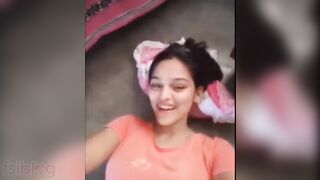 Pretty Desi college girl exposes her tits and shaved cunt on XXX cam