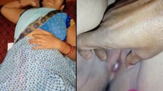 Naughty Desi XXX husband fingering his wifey’s pussy on cam MMS