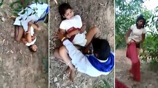 Two local boys fucking beauty village girl outdoor In bushes. Desi XXX mms