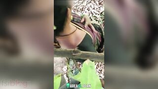 Desi Bhabhi with slutty-soul fucking outdoor by own nephew In doggy style