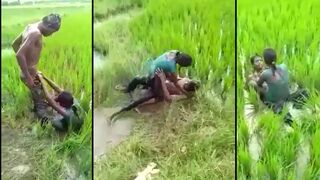 Lovers caught fooling around outdoor by river in hot Desi mms clip