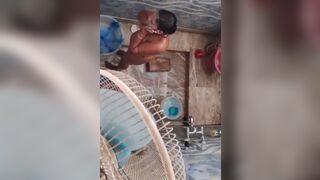 Secret watching this beautiful Desi aunty bathing nude outdoor  and singing, Mms video