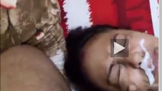 Bangla Boudi takes spunk flow on her face