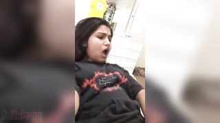Indian porn movie of an amateur girlfriend finger fucking her cookie on web camera