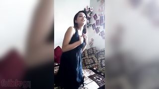Nepali escort girl stripping for her client